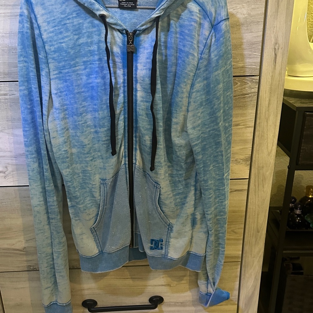 DC  UNISEX Light Blue Zip-Up Hoodie